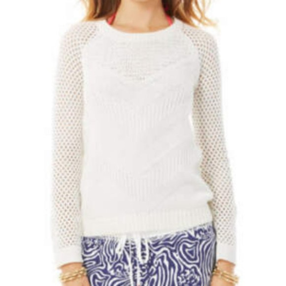 Lilly Pulitzer White Blythe Pullover Sweater Size M